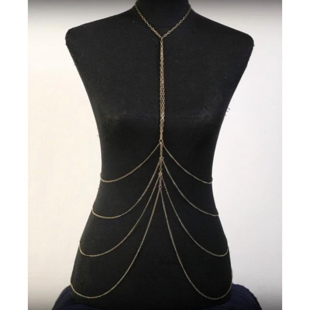 Colar corporal Bodychain a Ouro e Prata tendência Festival