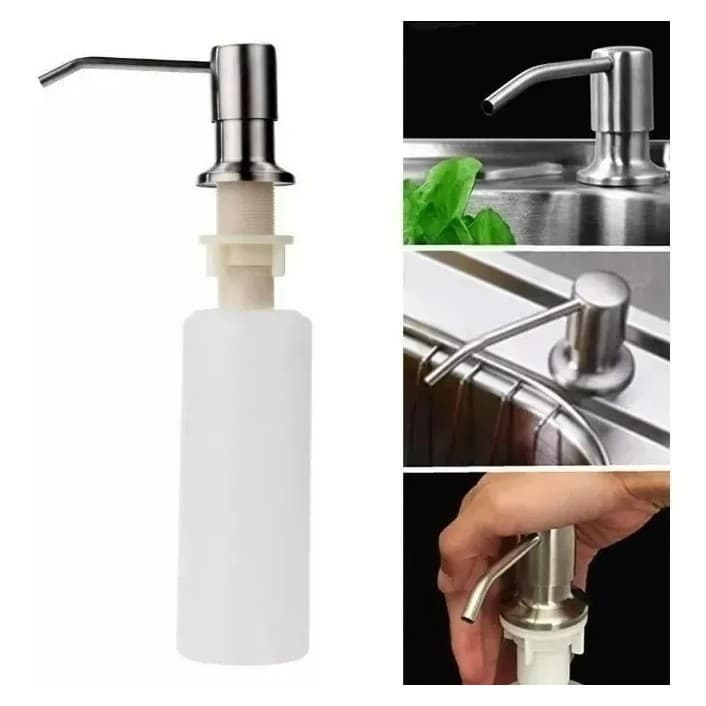 Dosador De Detergente Dispenser Para Cuba Inox Embutir Prata