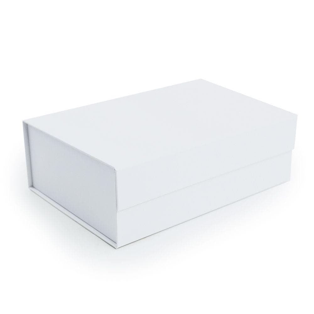 Caixa Organizadora Dobrável com Imã para Presente na Cor Branca 33,5x24,5x10cm