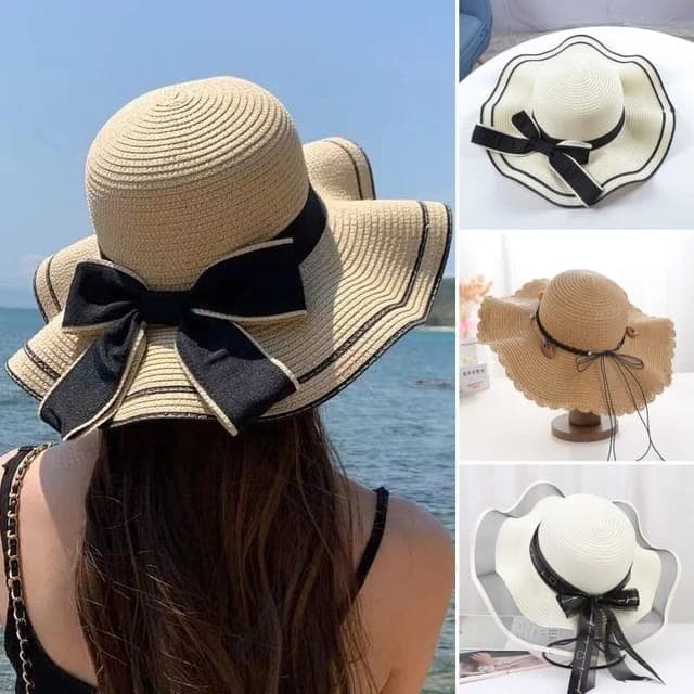 Chapéu casual ou praia com lindo detalhe em lenço de voil/chapeu liso Chapéu de Praia Para Personalizar