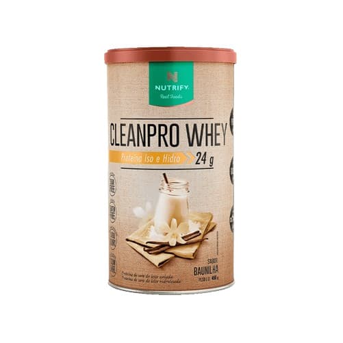 CleanPro Whey Isolado Hidrolisado Baunilha 450g Nutrify