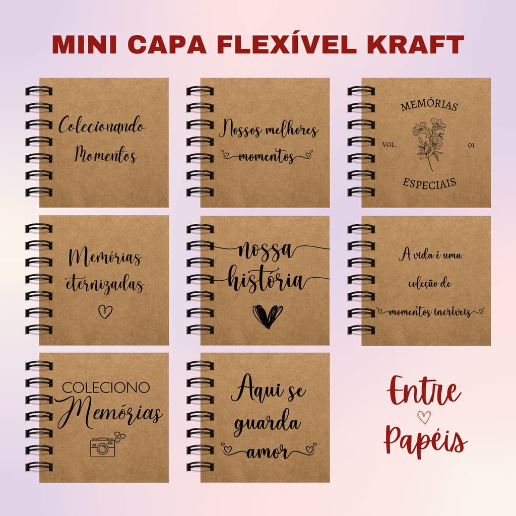 [KIT ÁLBUNS 15, 20 ou 30un] Álbum Scrapbook MINI e A6 - 20 folhas 180g