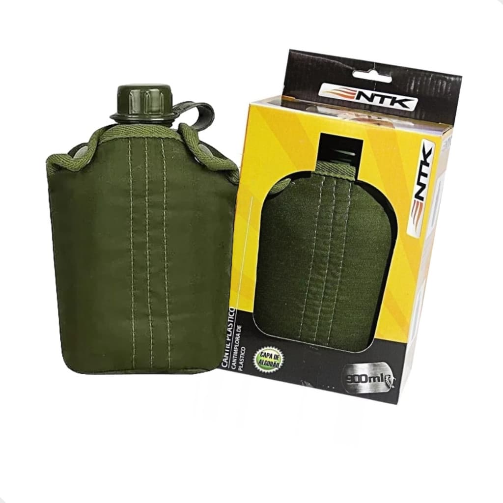 Cantil Plástico 900ML Militar Nautika, Trilha, Camping