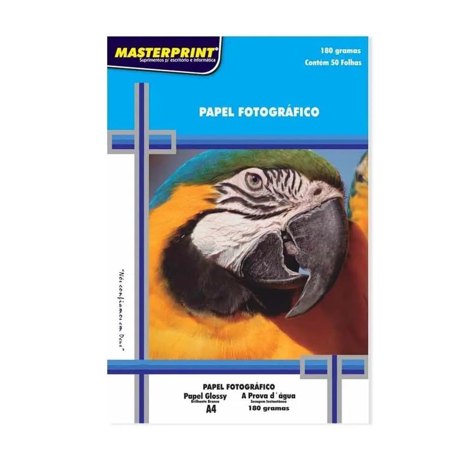 Papel Fotografico 180g 50 Folhas Glossy A4 Masterprint