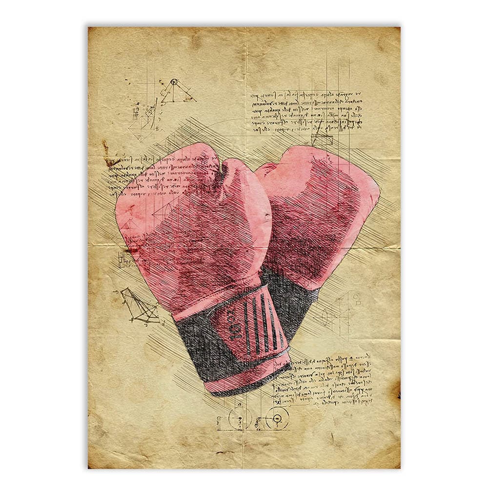 Placa Quadro Decorativo Boxe Luvas Luta Artes Marciais Esporte Decoração Poster