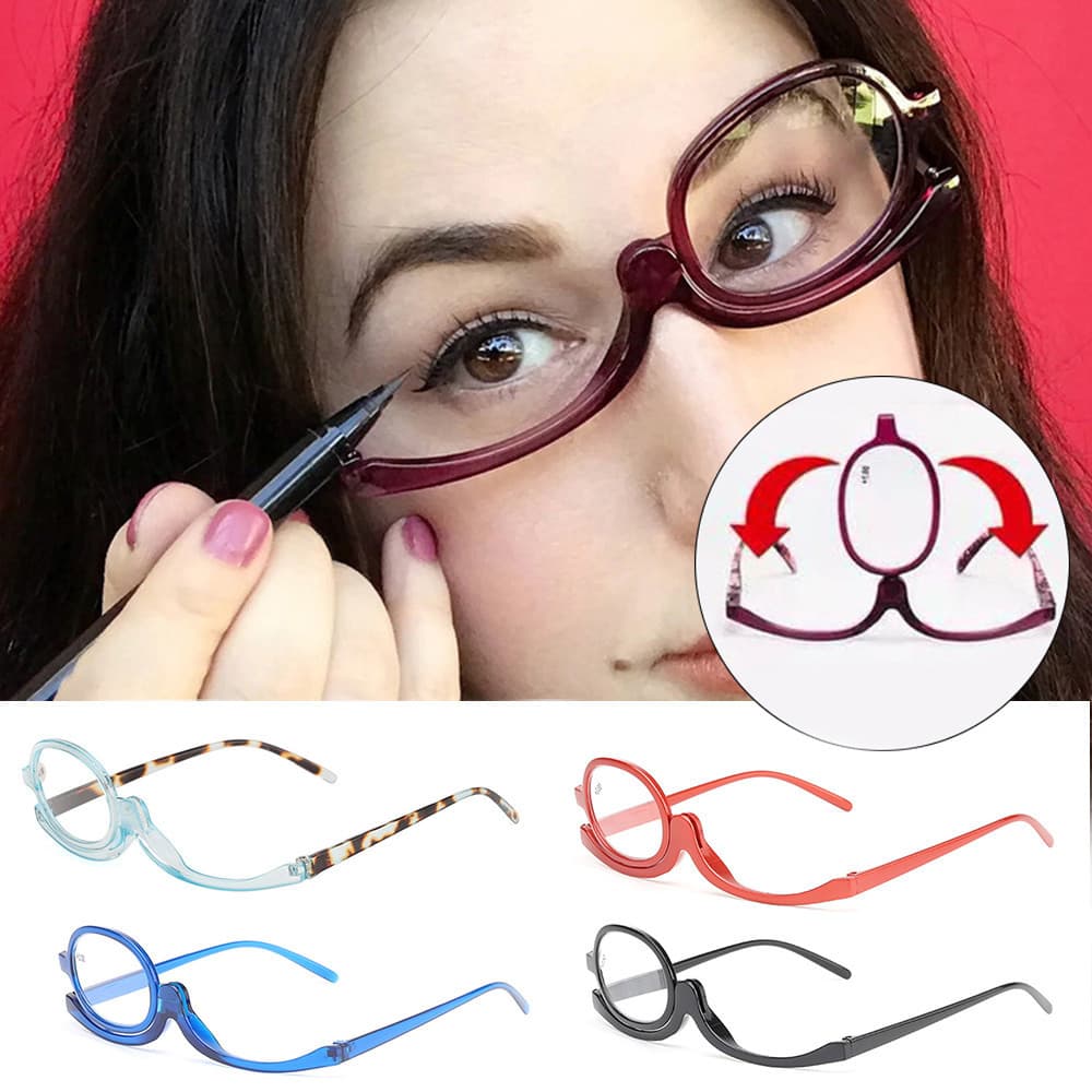 Óculos Com Moldura Completa Maquiagem Criativa Lupa De Rotativa Multifuncional Monocle Moda