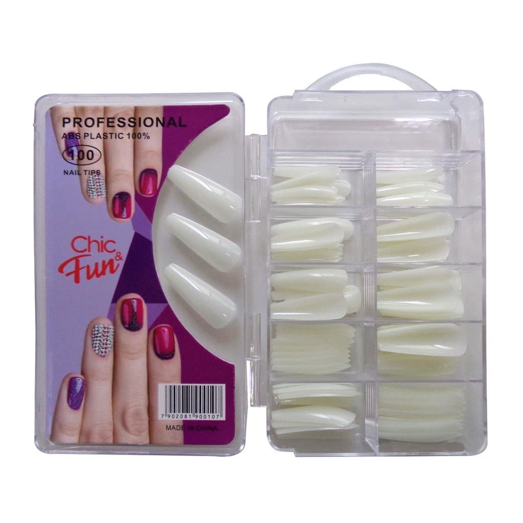 100pç Unha Postiça Bailarina Estilo Longo Unhas Posticas