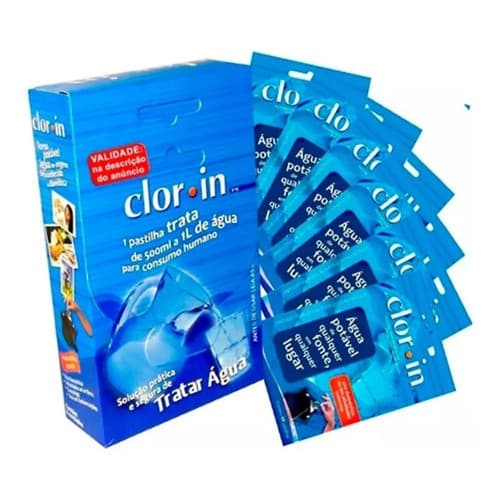 60 Pastilhas Purificadoras De Água Clorin - 6 Cartelas C/10