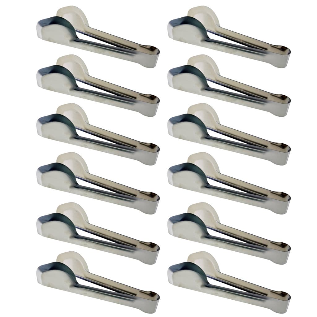 Kit 12 Pçs Pegador Universal Multiuso Massas 20cm Restaurante Pegadores para Servir Aço Inox