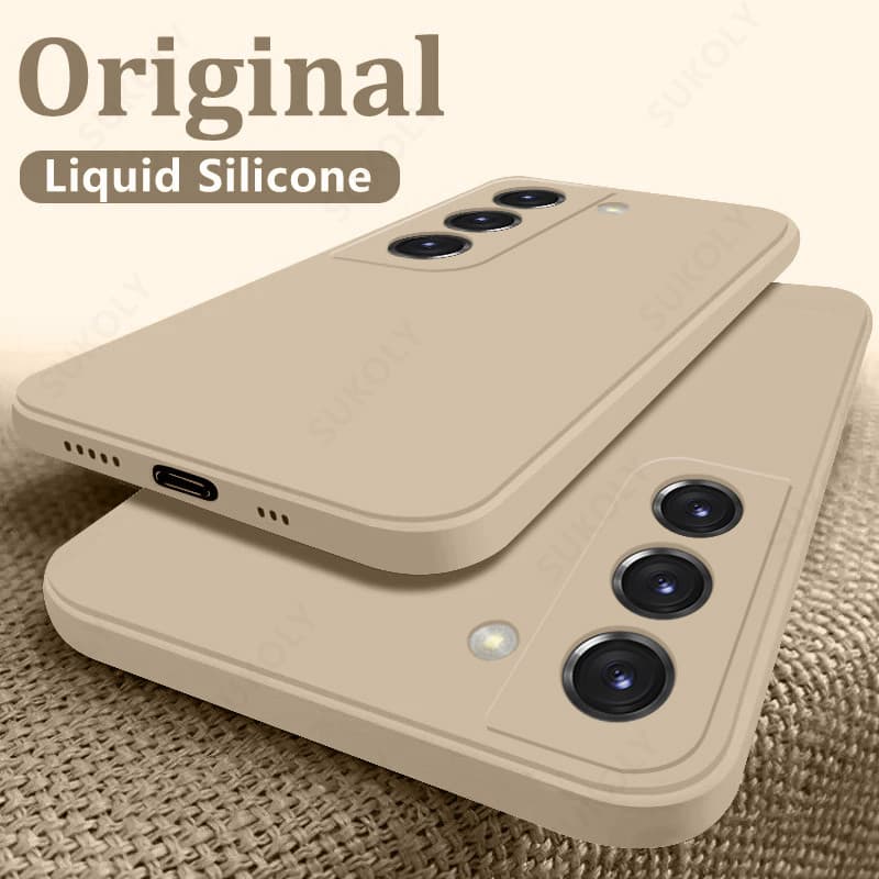 Capa Para Samsung Galaxy S24 S23 S22 S25 Ultra S24FE S21 A55 A53 A52 A54 A16 A35 5G À Prova De Choque Líquido Silicone T