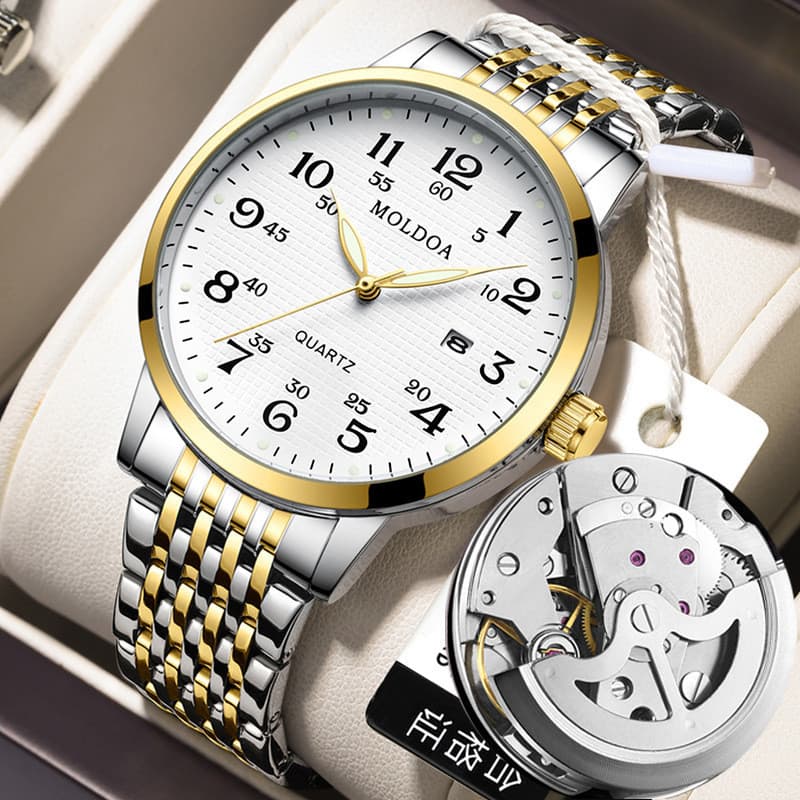 Relógio Automático Masculino | Pulseira de Aço Resistente | Calendário Completo | 100m à Prova d'Água | Design de Luxo G