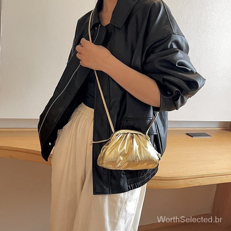 Saco Crossbody Bag , Bolsa Com Nuvem De Maçaneta Macia Casual PU Simples Para Ombros Mulheres