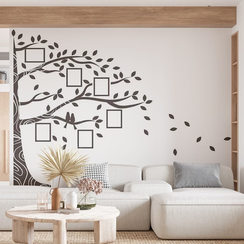 Adesivo de Parede Decorativo Árvore com Espaço para Fotos – Personalize Sua Decoração