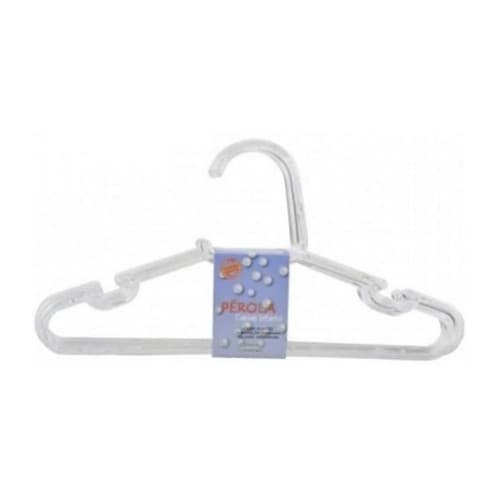 CABIDE ROUPA INFANTIL DE ACRILICO PEROLA COM CAVA 3 PCS PAVIPLAST