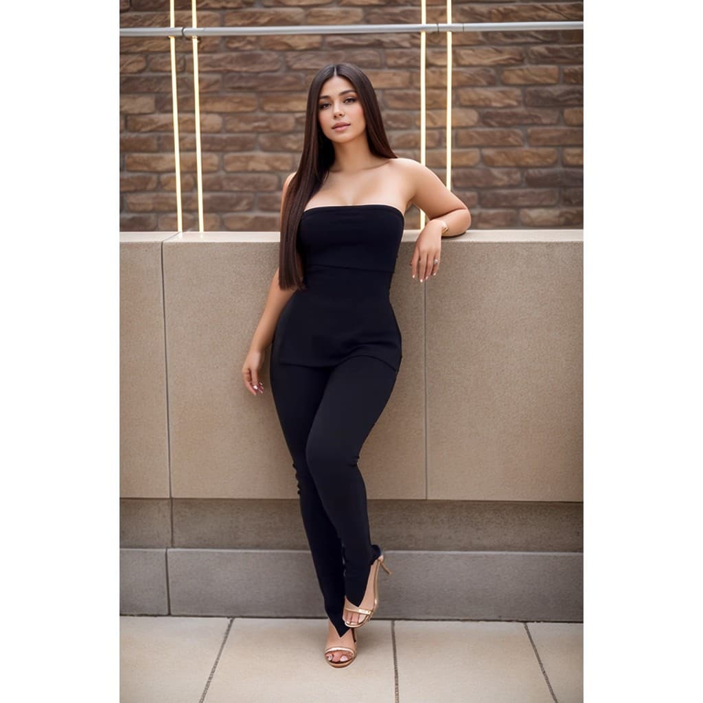 Conjunto canelado blusa bata tomara que caia e calça colada elegante para festas feminino social trabalho