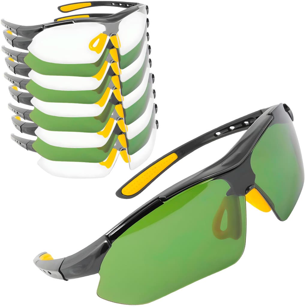 Kit 10 Óculos Proteção Segurança Epi Boxer Incolor E Verde Ca