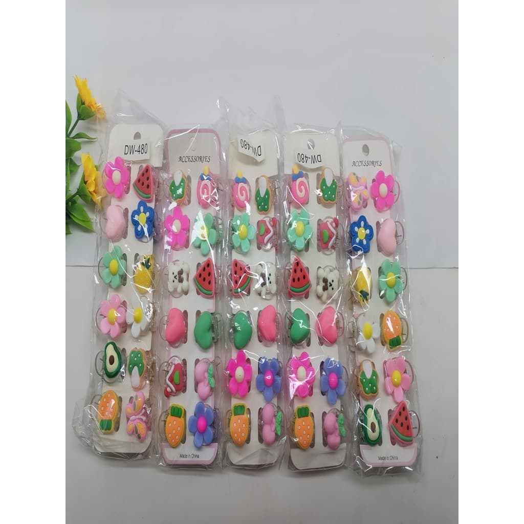KIT 12 Presilhas Piranha Grampo de cabelo com apliques Soft coloridos