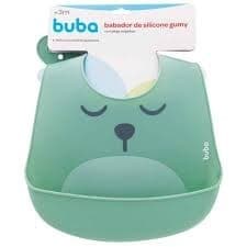Babador de Silicone com Pega Migalhas Gumy Verde Buba
