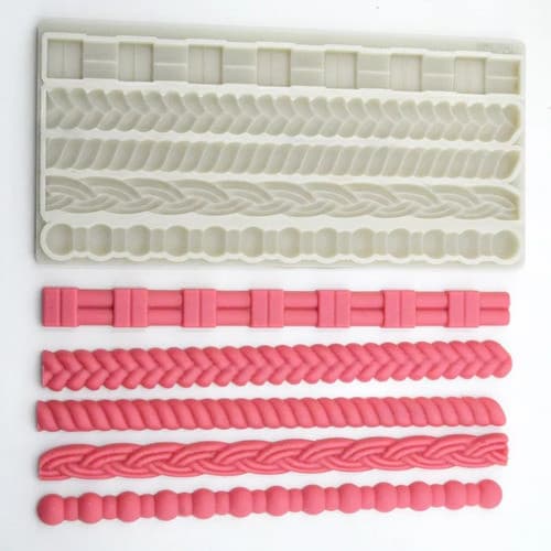 Molde Silicone Trançados Diversos Variados Confeitaria Forma