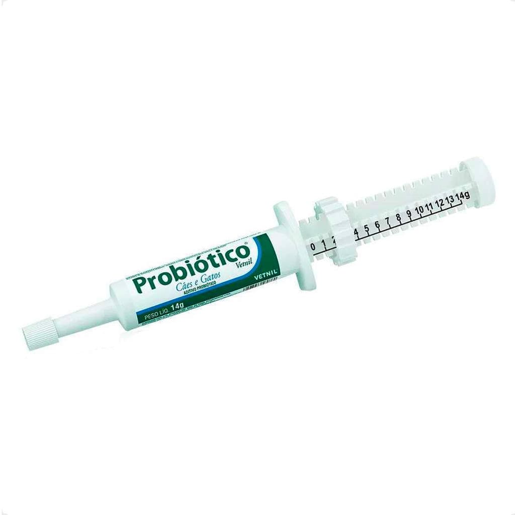 Probiótico Vetnil Suplemento para Cães e Gatos - Seringa 14g