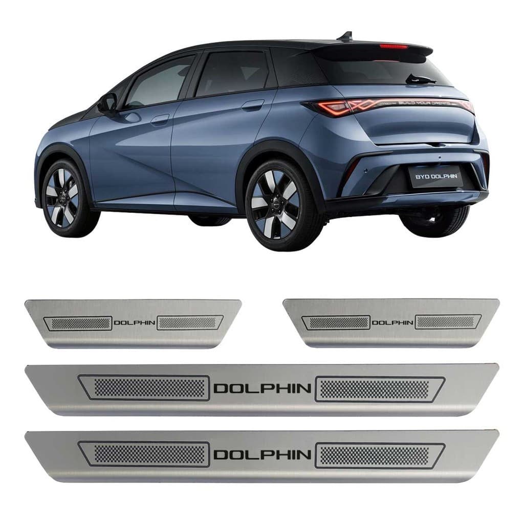 KIT SOLEIRA DE PORTA AÇO INOX ESCOVADO BYD DOLPHIN PLUS