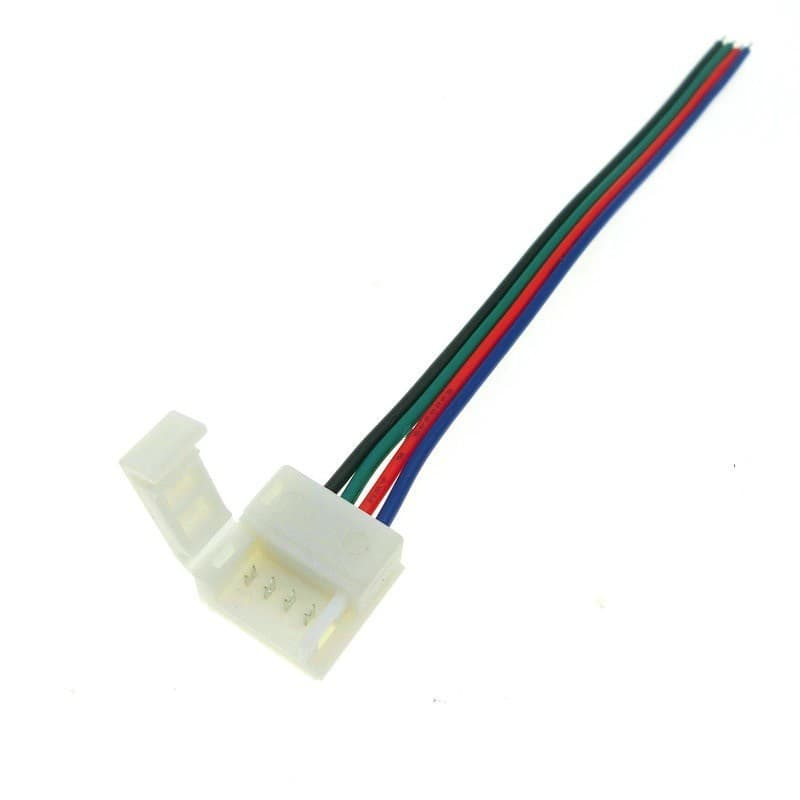 Kit 5un Conector Fita Led 10mm Rgb 4 Vias 1 Terminal Rápido Fácil Não Necessita Solda