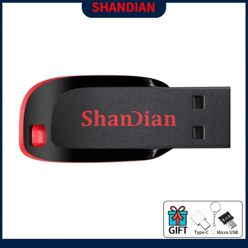 Mini Pen Drive Shandian 32GB Disco Flash USB 2.0 Portátil 64GB Capacidade Real Pendrive 128GB Adequado Para Memória De Computador Stick 16GB Unidade Externa À Prova D'água 8GB 4GB