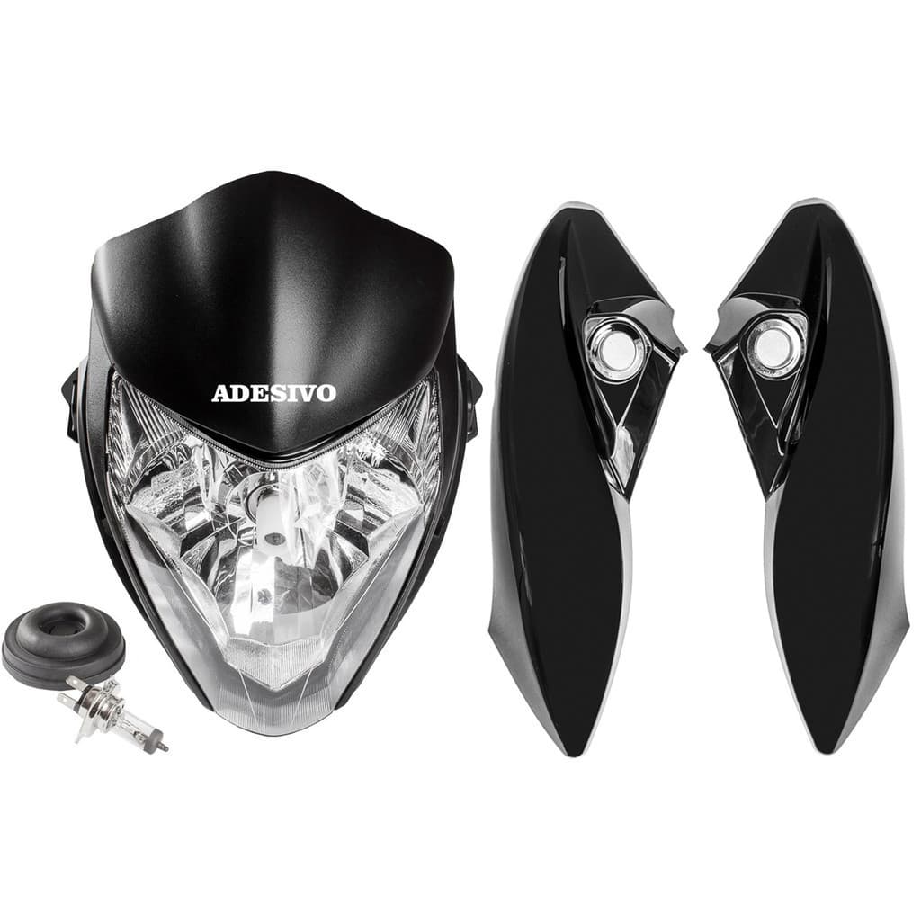 Farol Completo Com Bananinhas Laterais CB 300 Preto