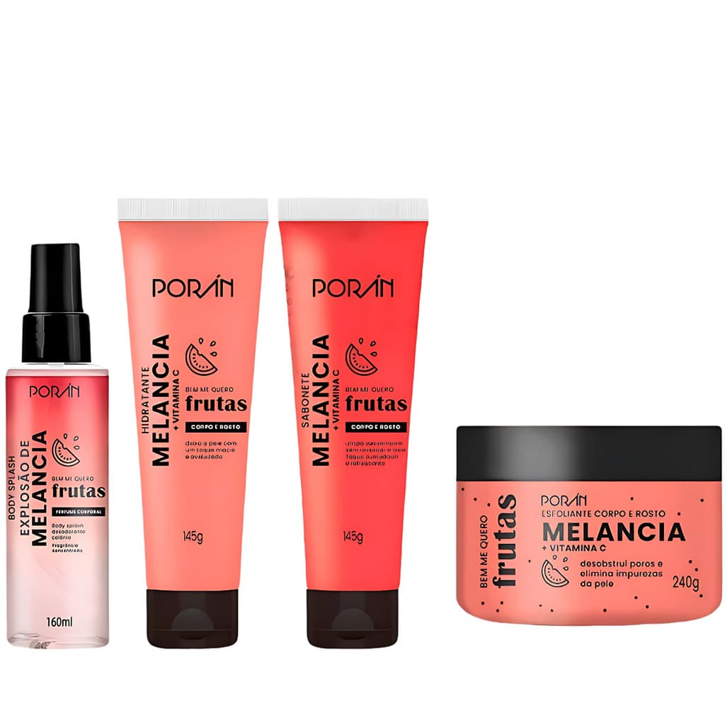 Kit Cuidados Com A Pele Do Rosto E Corpo Melancia 4 Itens