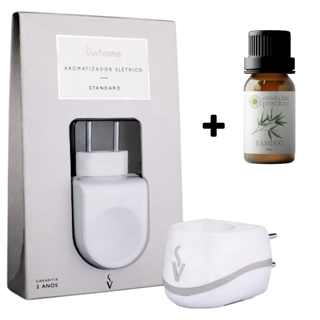 Difusor Aromatizador Elétrico Standard Bivolt Via Aroma e Essência Bamboo 15 ml