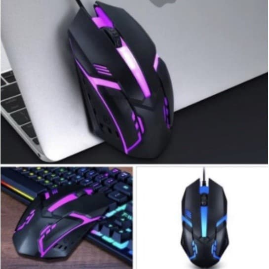 Kit Mouses Gamer RGB LED Com Fio Para Computador, Notebook, Jogos, Escritório e Trabalho
