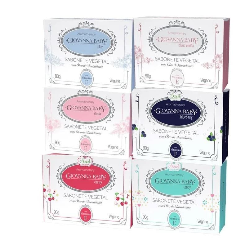 Kit 6 Sabonete Vegano Giovanna Baby 100% Vegetal 90g