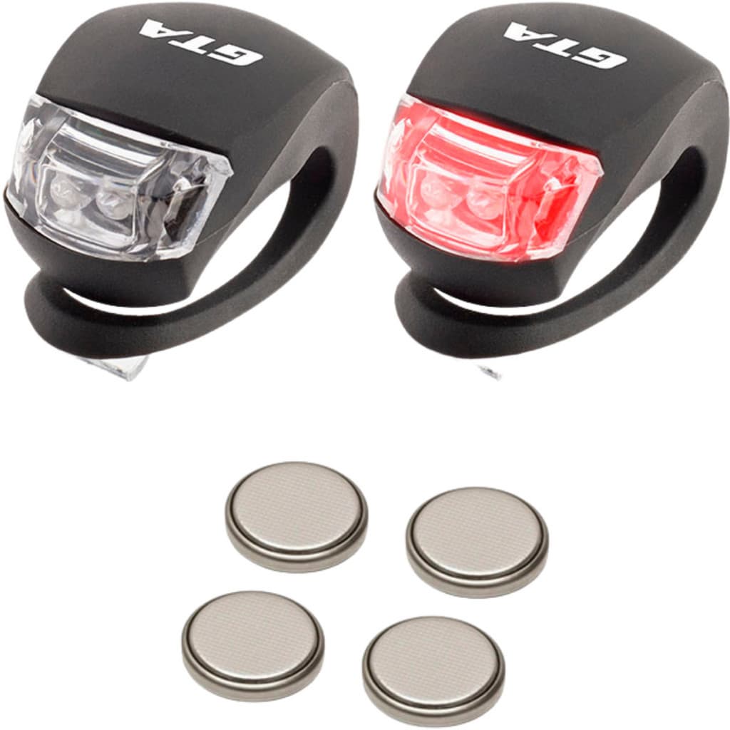 KIT SINALIZADOR LED PISCA LANTERNA SILICONE LUZ BIKE MTB