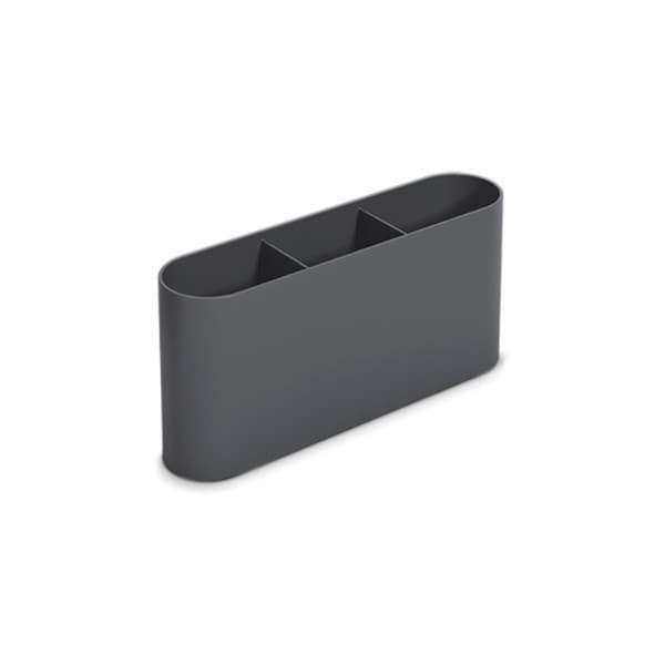 Escorredor de Talheres Flat em Plástico Cinza 6x23x10cm - Coza