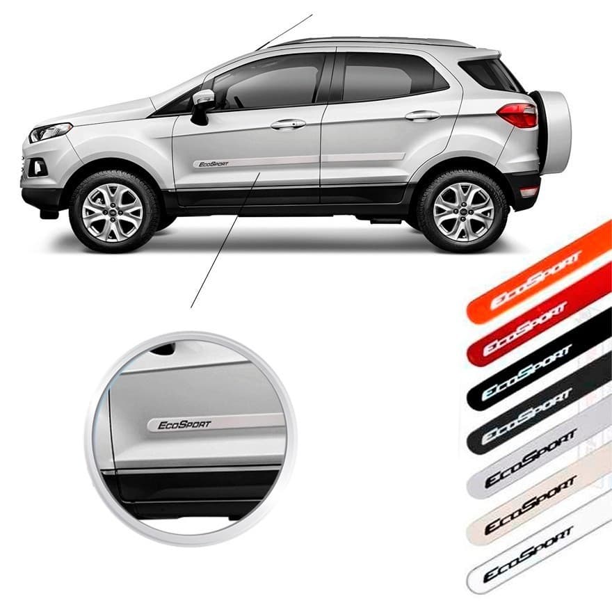 Jogo Friso Lateral Porta Nova Ecosport Cores Originais