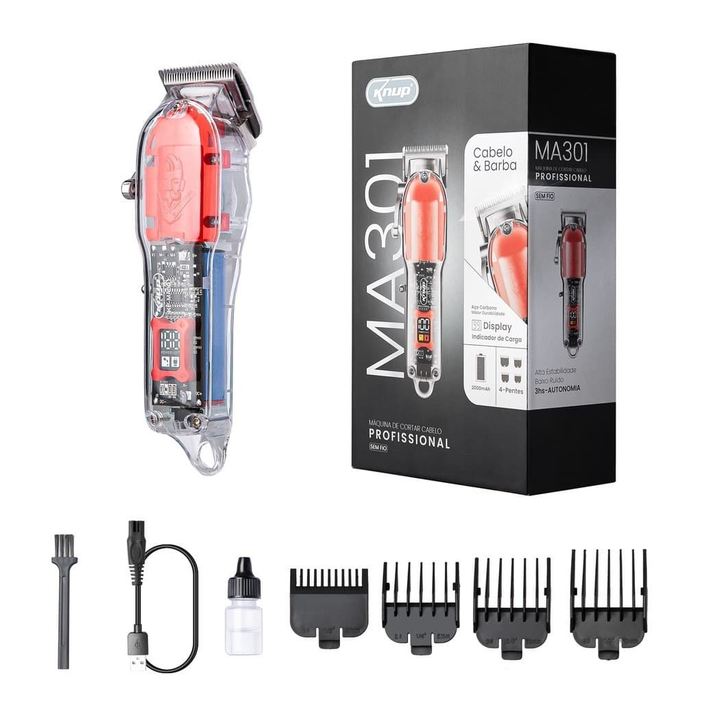 Maquina De Cortar Cabelo Profissional Sem Fio Knup Kp Ma301 Transparente/vermelho
Maquina De Cortar Cabelo Profissional Sem Fio Knup Kp Ma301 Transparente/vermelhoMaquina De Cortar Cabelo Profissional Sem Fio Knup Kp Ma301 Transparente/vermelho