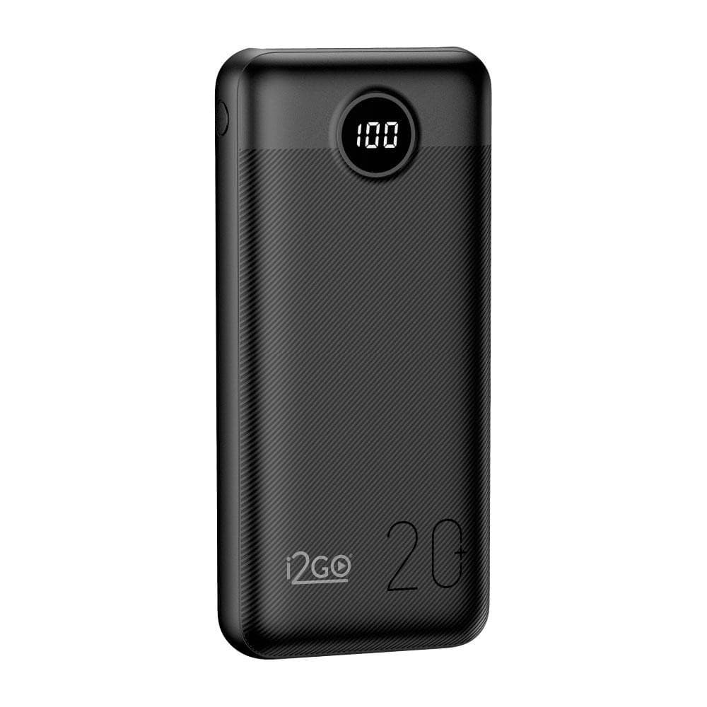 Carregador Portatil Power Bank Turbo i2GO 20000mAh 20W Com Diplay 1 USB-C e 2 USB-A