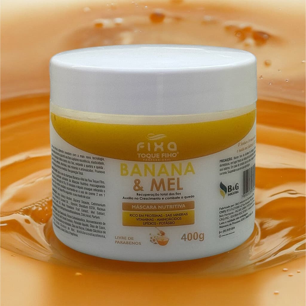 Máscara de Hidratação Capilar Banana e Mel 400g Nutrição Capilar