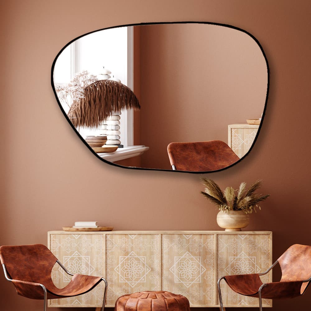 Espelho Decorativo Orgânico Grande  Modelo Rocha Premium 100x70cm Sala Quarto Banheiro Hall