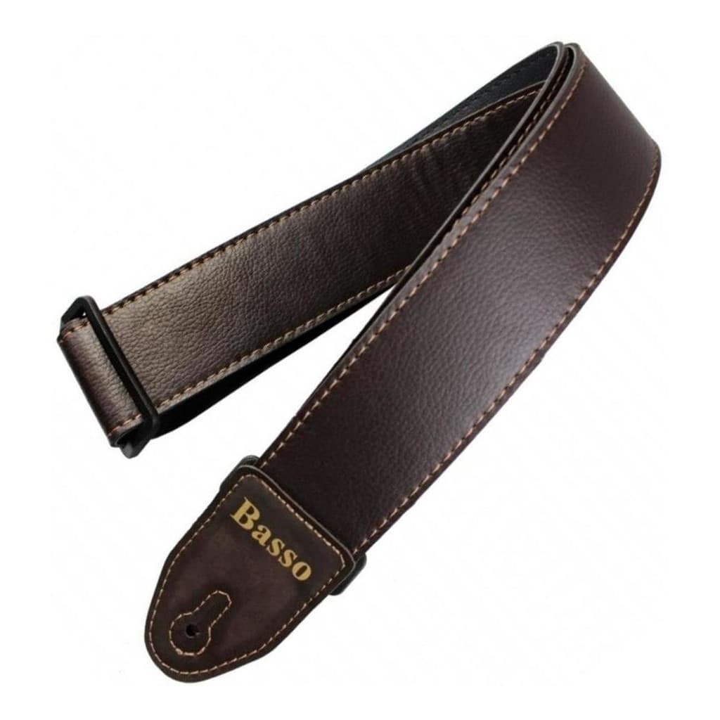 Correia Alca Violao Basso Linha Sf112 Couro Marrom Liso