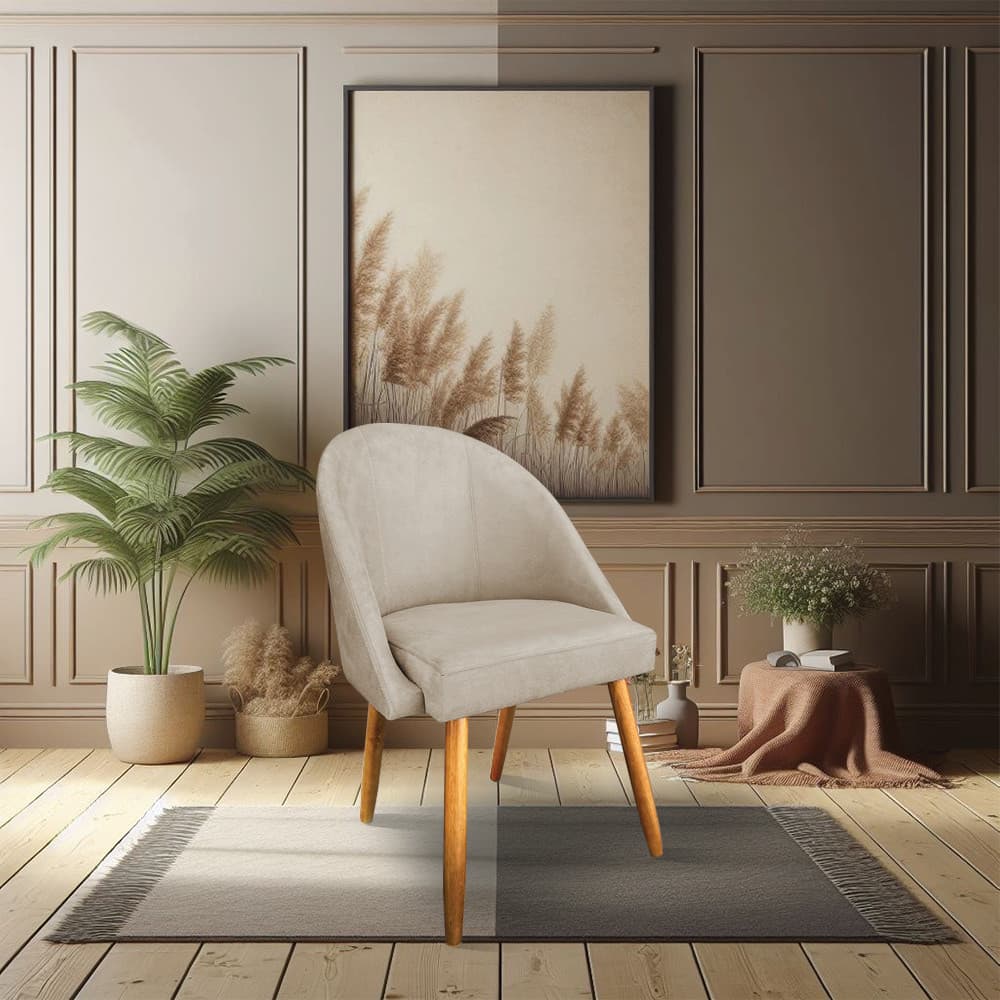 Cadeira de Jantar Bela Suede Pés Palito Castanho - Pallazio