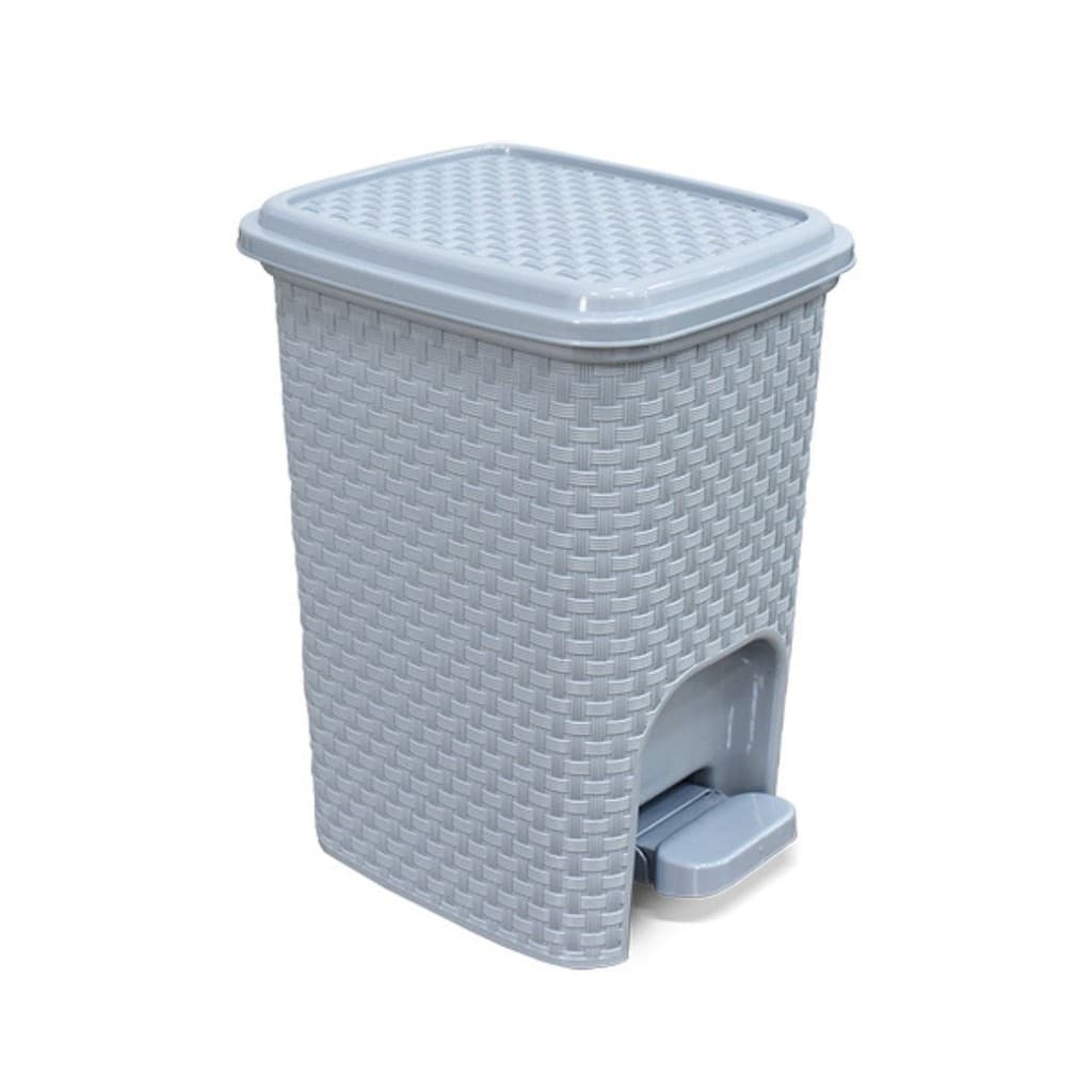 Lixeira com Pedal Rattan 7 Litros Cinza Arqplast Lixeira Cozinha Escritorio Resistente
