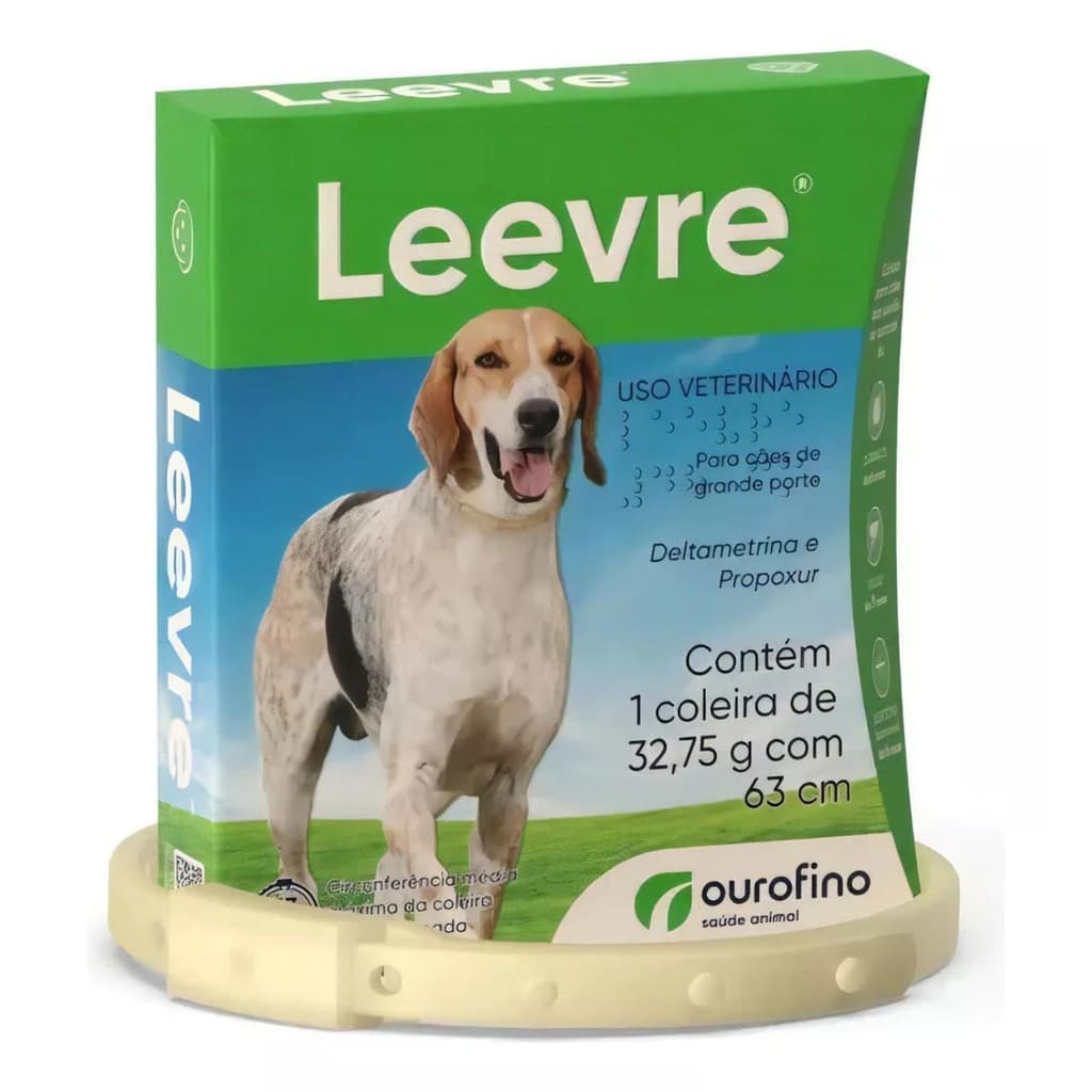 Coleira Leevre 63cm Antipulgas Carrapato Leishmaniose Grande - Ourofino