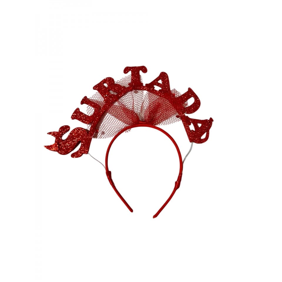Tiara Carnaval Surtada EVA Vermelho