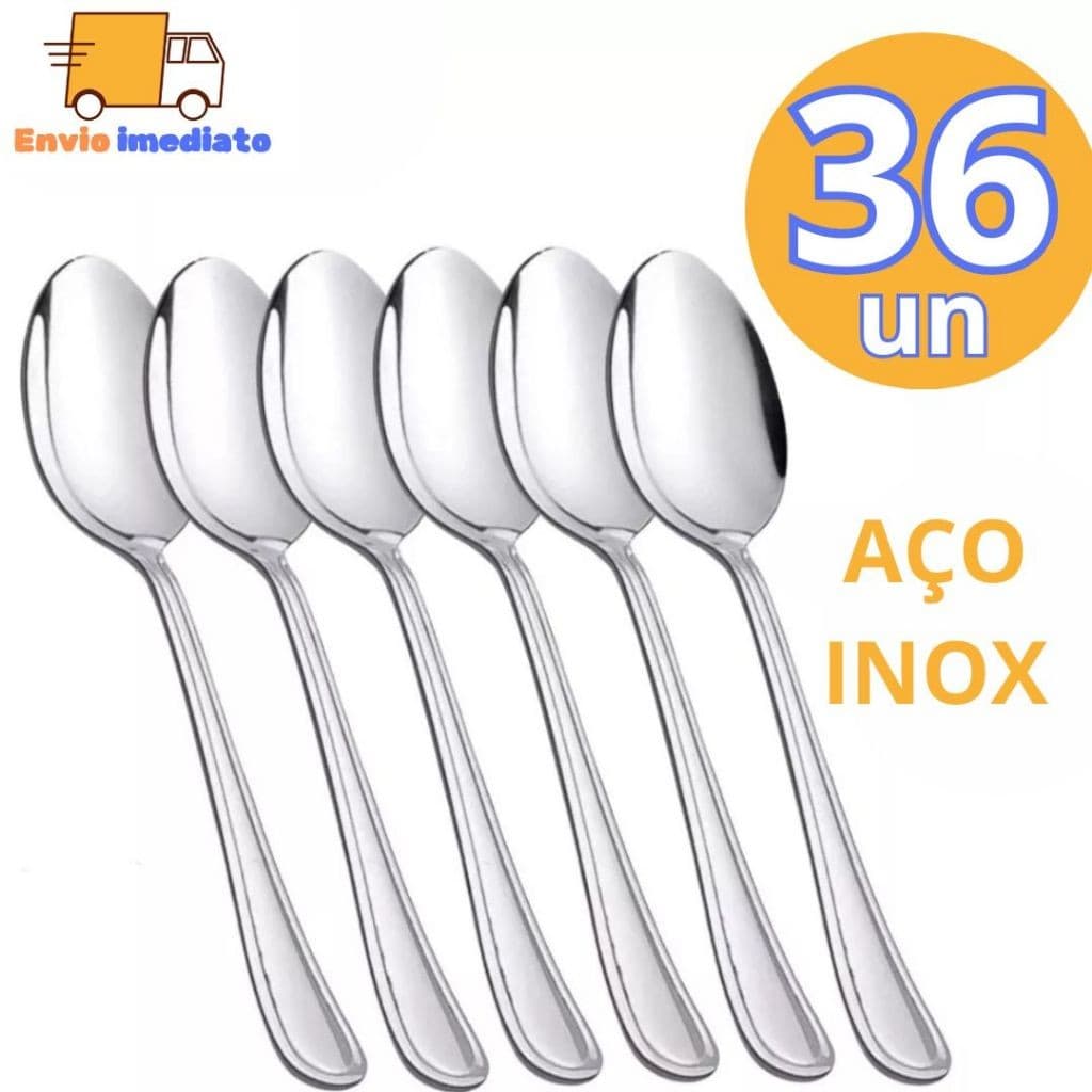 Kit C/36 Colher De Sobremesa Aço Inoxidável Cozinha Restaurante Bufffet Faqueiro