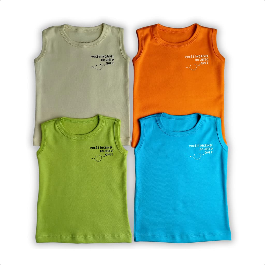 Camisa Regata Infantil Menino Masculina Bebê e Criança