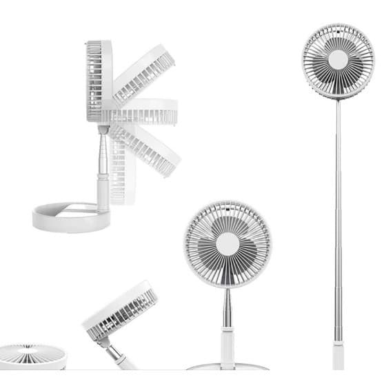 Ventilador Portátil Dobrável 4 Velocidades Recarregável USB Retrátil Mesa Coluna Forte Silencioso