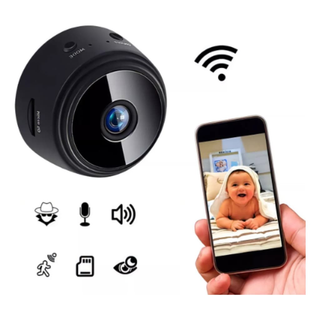 Mini Câmera A9 Original IP Espiã Wifi Hd 1080 Visão Noturna Babá Com Voz