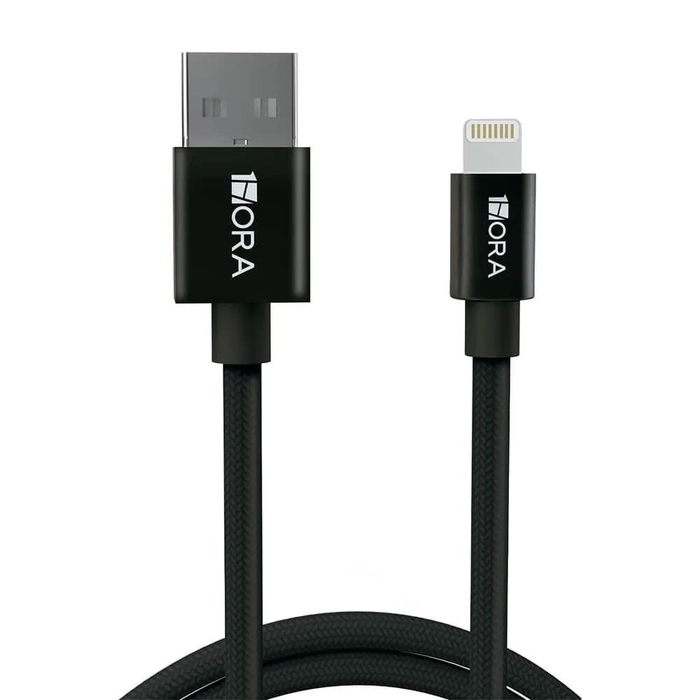 Cabo de Carregador iPhone 1Hora Usb A/Lightning Carga Rápida 2.4A Macho/Macho 1Metro Preto