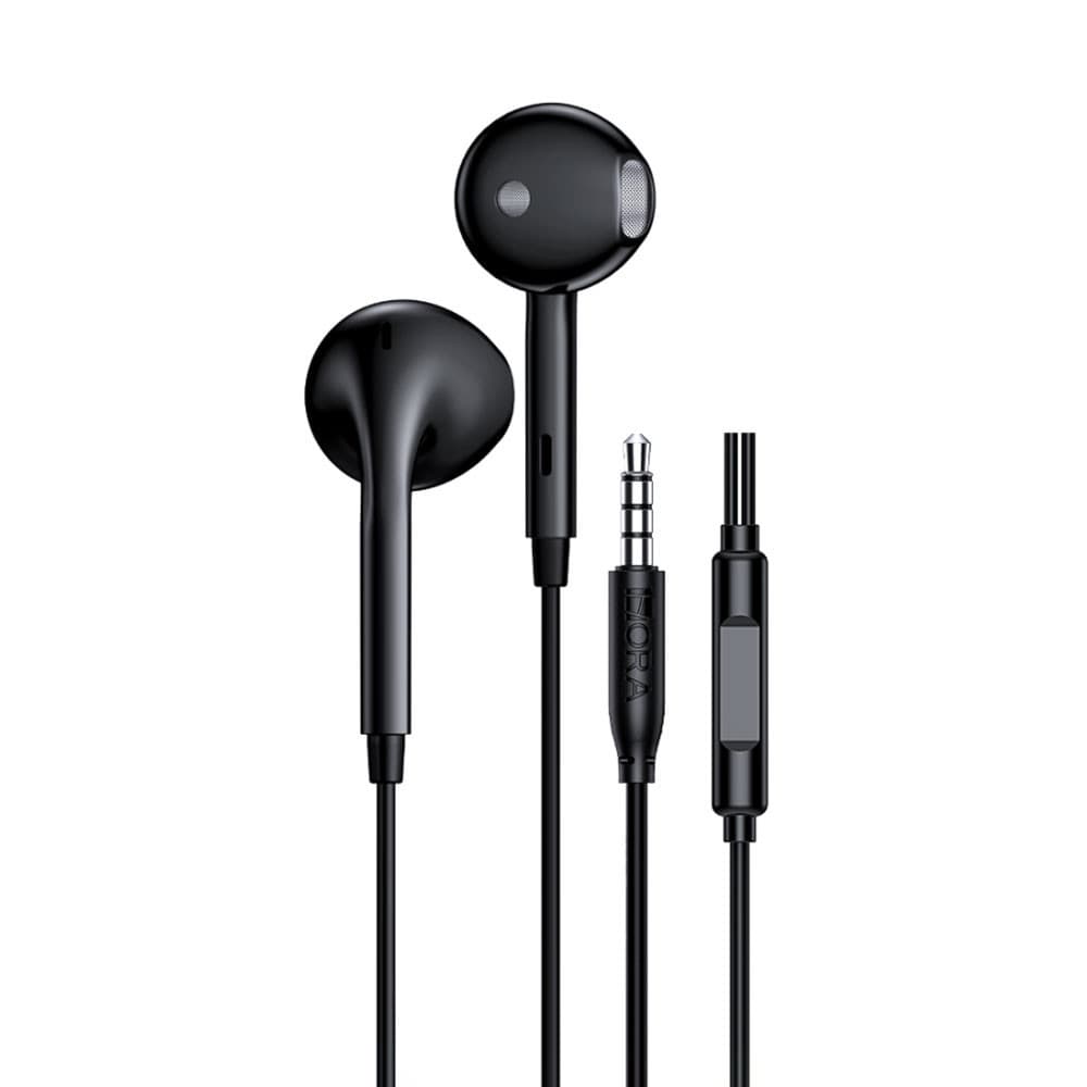 Fone de Ouvido Intra Auricular Com Fio 1Hora Conector 3.5mm Cabo 1,2m Preto